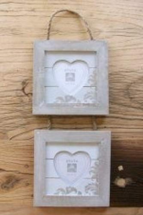 2 x Hanging Heart Photo Frame