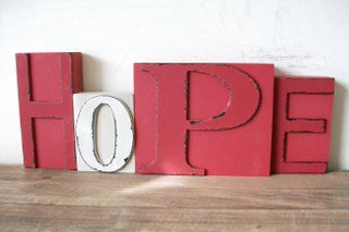 Red Block Word saying ‘Hope’