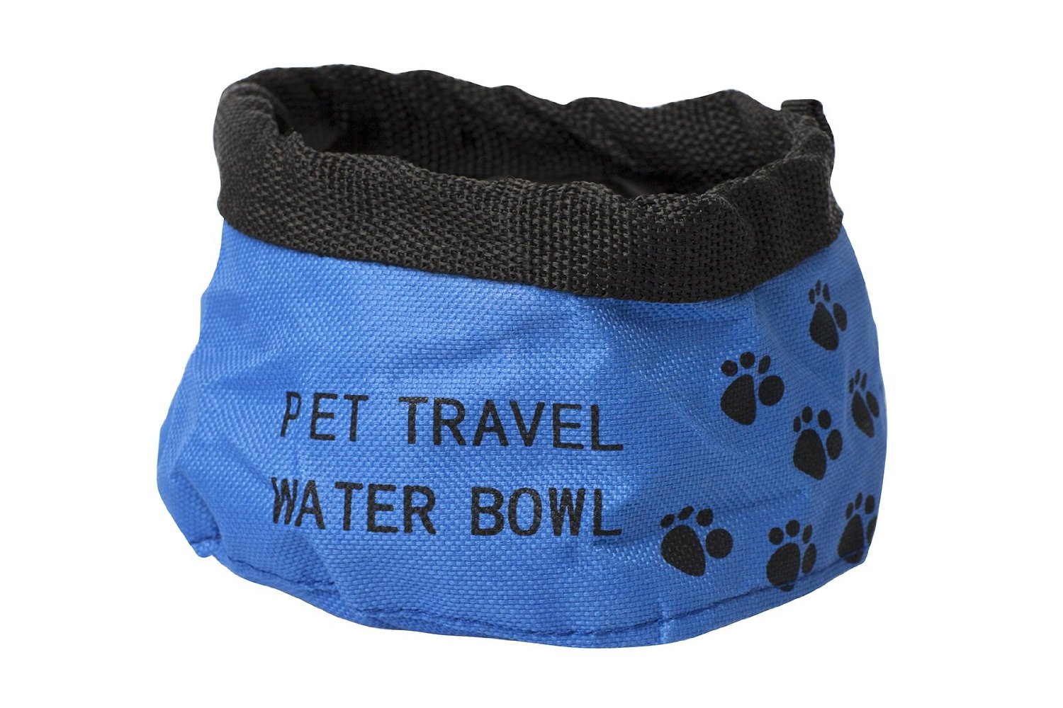 Collapsible Folding Fabric Travel Dog Cat Pet Bowl Washable and Reusable (Blue)