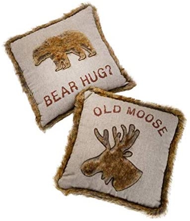 Bear Hug | Old Moose 45cm Cushion with Faux Fur Trim