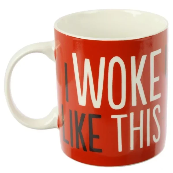 Puckator Simons Cat I Woke Up Like This Porcelain Mug, Tea Coffee Hot Drinks Microwave & Dishwasher Safe Height 9.5cm Width 12cm Depth 8cm 300ml Capacity - Image 2