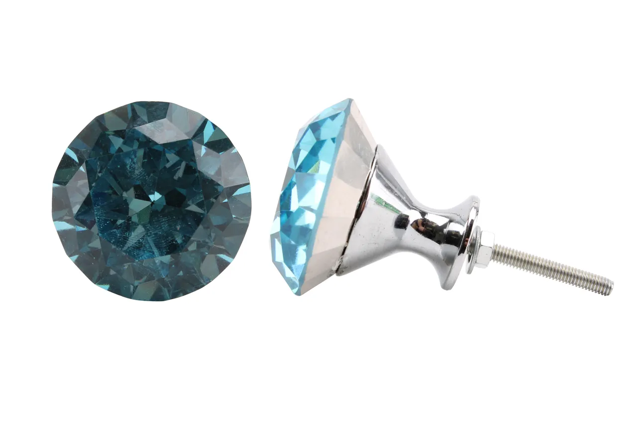 Blue Crystal Drawer Pull