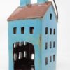 Ceramic Turquoise and Brown Village Cottage House Home Pottery Candle Tea light Candle Holder Ornament - Image 3