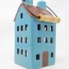 Ceramic Turquoise and Brown Village Cottage House Home Pottery Candle Tea light Candle Holder Ornament - Image 4