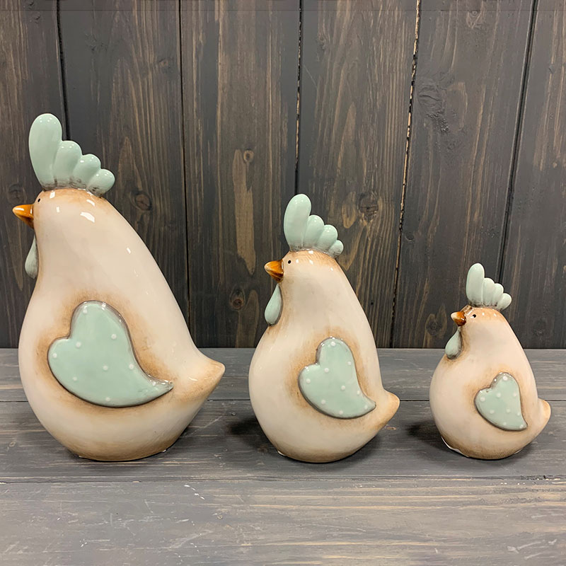 Ceramic Glazed Chicken Ornaments