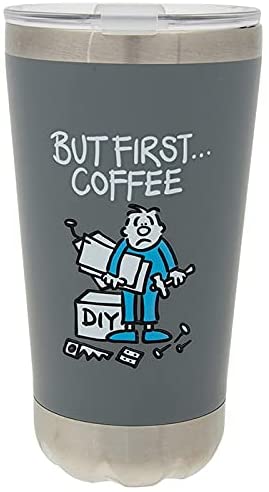 Chaps Stuff Travel Mug – DIY But First Coffee – Stainless Steel Keeps Drinks Hot