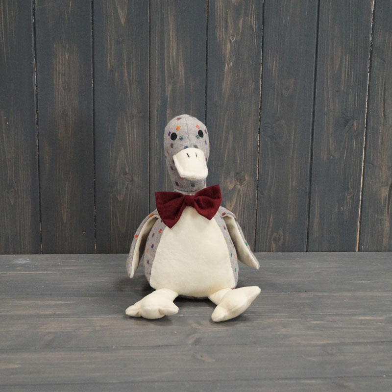 Sitting Up Duck Doorstop with Bow Tie