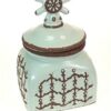 Set of 3 Nautical Ceramic Storage Canisters in Red, White and Blue Food Safe - Image 3