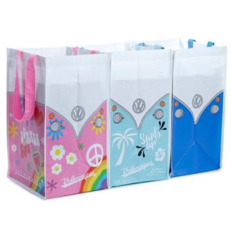 Set of 3 Officially Licensed Camper Van Blue, Surf Adventure & Summer Love Indoor Recycling Storage Bags