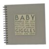 East Of India Baby Guest Book Album Christening Gift Cream Plaque Grey