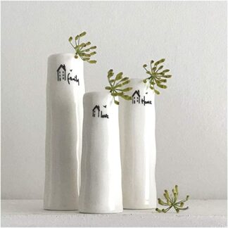 East of India Trio Of Bud Vases - Home, Family, Love