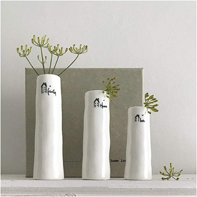 East of India Trio Of Bud Vases – Home, Family, Love