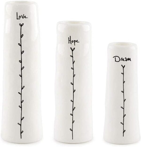 East of India Trio Of Bud Vases - Love, Hope, Dream