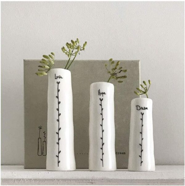 East of India Trio Of Bud Vases - Love, Hope, Dream - Image 3