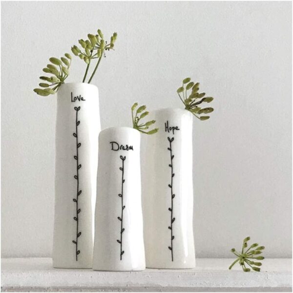 East of India Trio Of Bud Vases - Love, Hope, Dream - Image 2