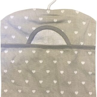 Grey Hearts Peg Bag