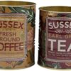 Set of 2 x Retro Vintage Style TEA/COFFEE Advertising Kitchen Storage Tins