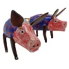 Multi-Coloured Wooden Pig Ornament - Image 3