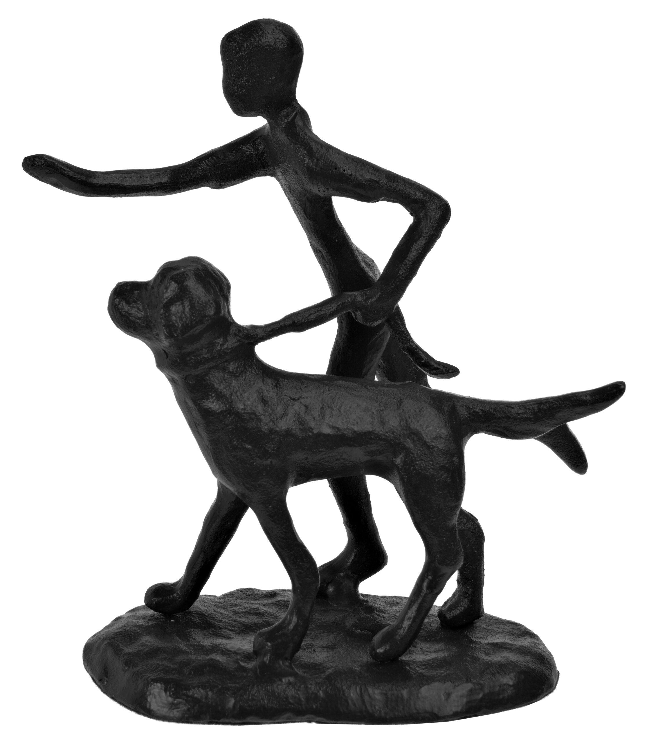 Metal Runner with Dog Figurine