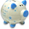My First White & Blue Pig Coin Money Bank