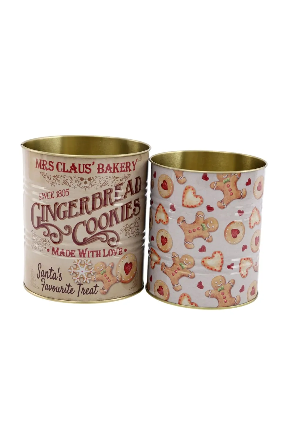 Set of 2 Gingerbread Bakery Tins