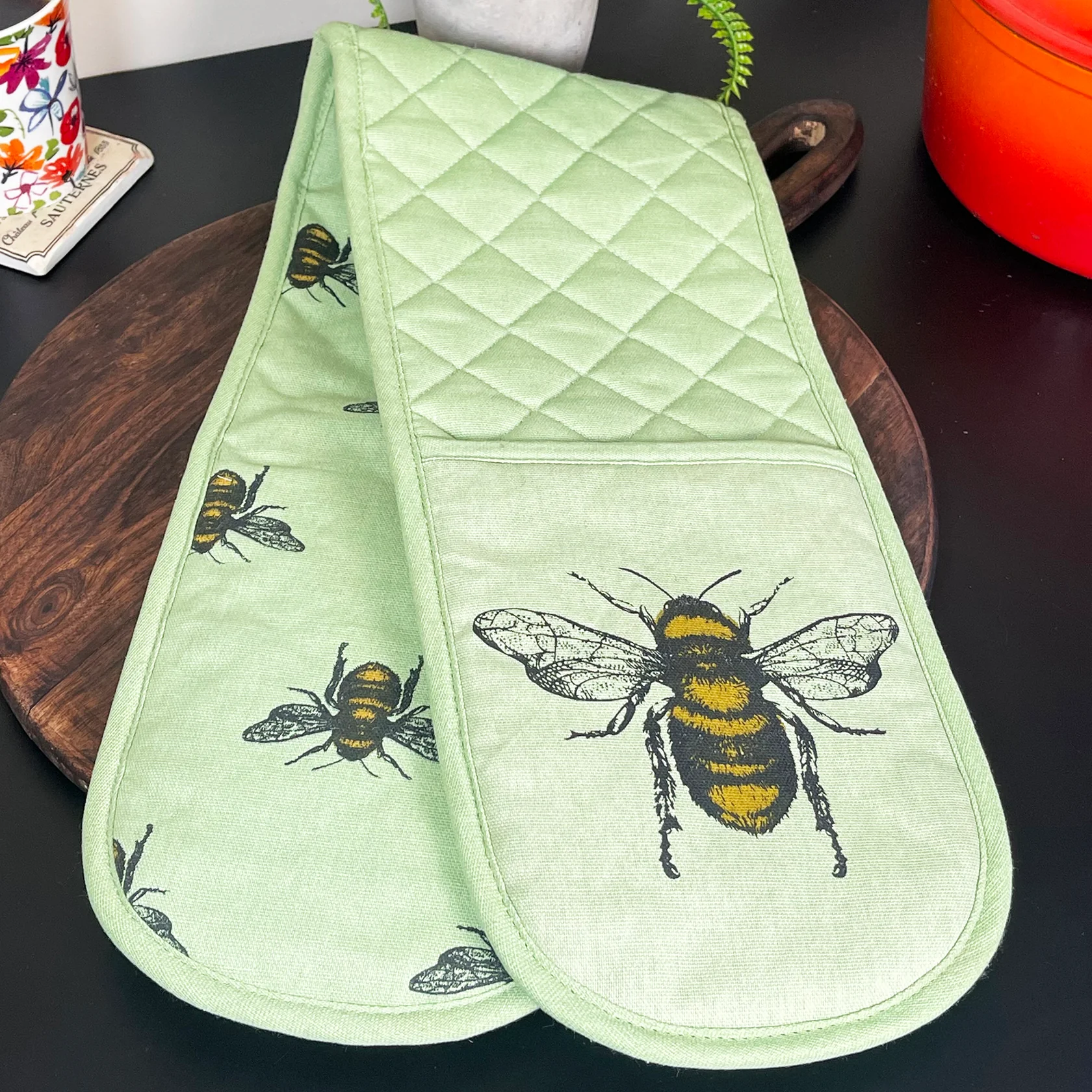 Sifcon Bumblebee Themed Green Oven Glove