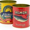 Set Of 2 Retro Style Vintage Salmon Storage Tins