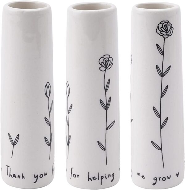 Thank You For Helping Me Grow Ceramic Floral Bud Vase - Image 3