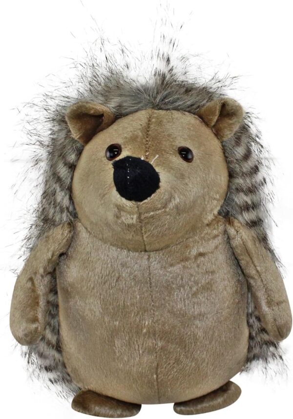 Brown ,Grey Striped Fluffy Hedgehog Doorstop