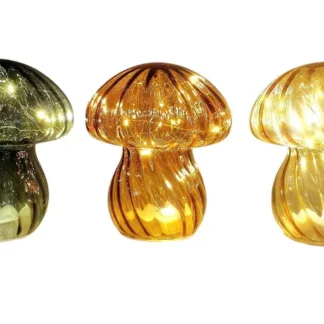 Coloured Glass Mushroom L.E.D Light