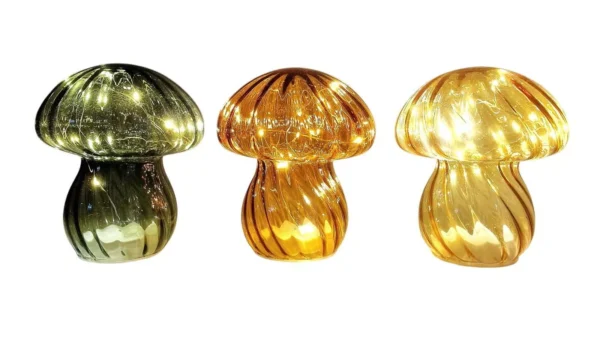 Coloured Glass Mushroom L.E.D Light