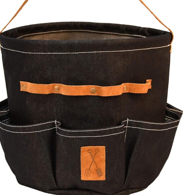 Fallen Fruits Denim Garden Tool Bag (Round) - Image 3