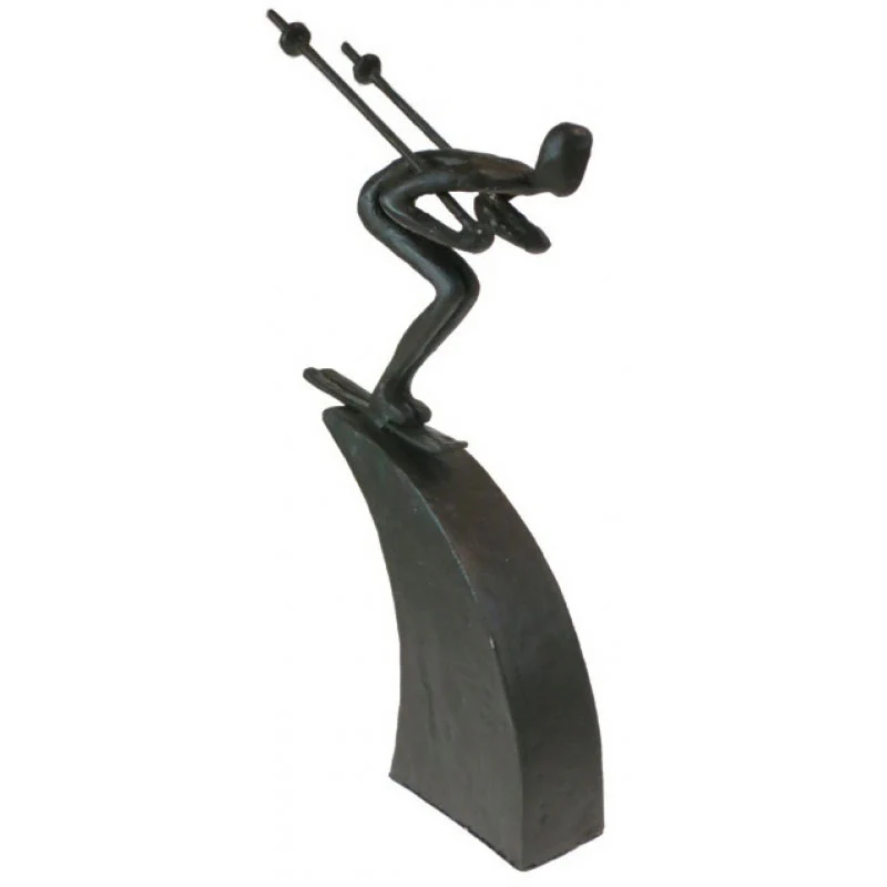 Downhill Ski Metal Figurine