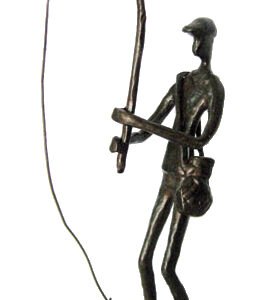 Metal Fisherman Figurine