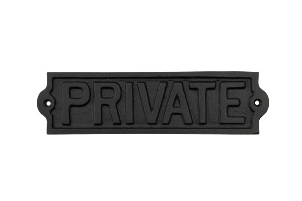 Private Iron Sign Cast Iron Wall Sign