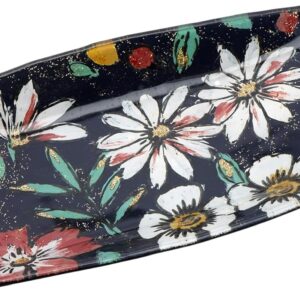 Twilight Bloom Glass Long Rectangular Dish in Gift Box