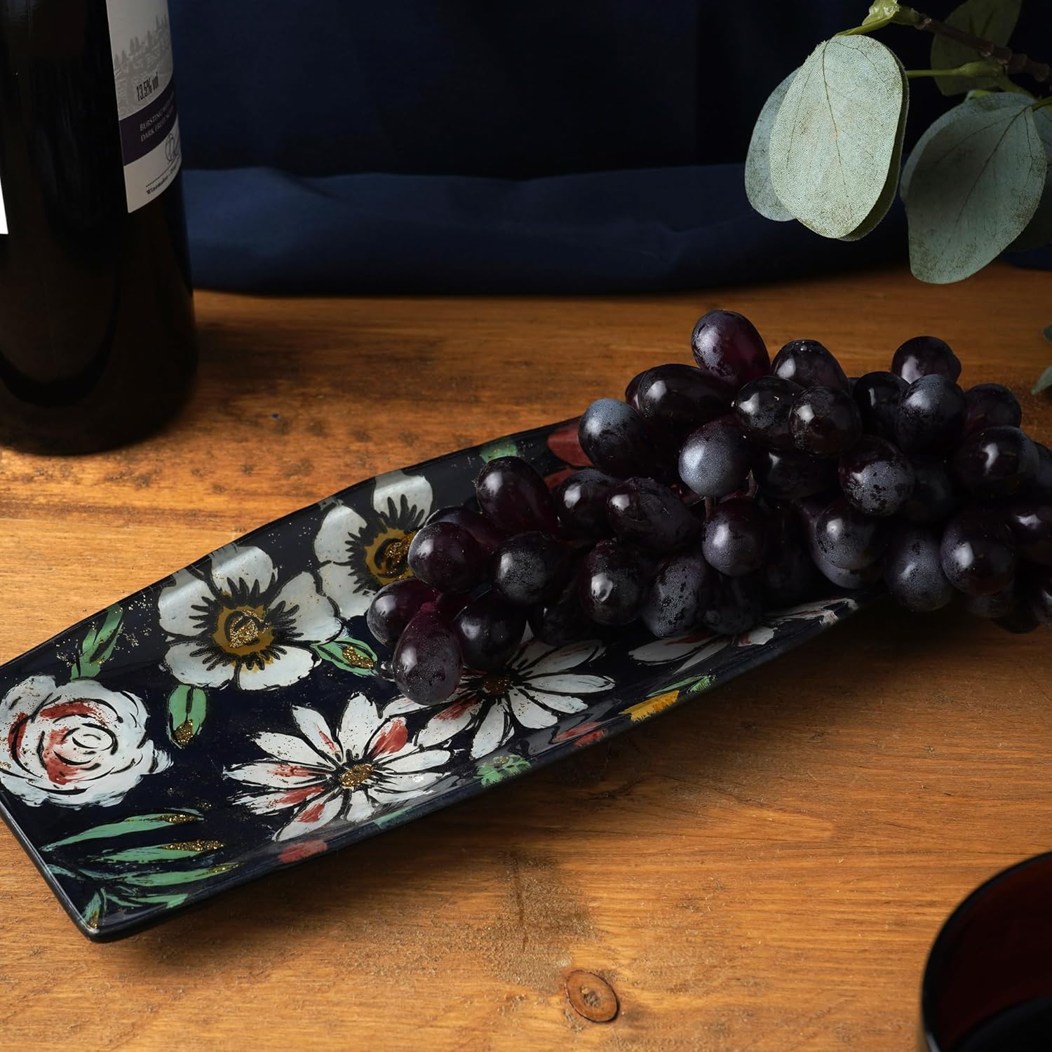 Twilight Bloom Glass Long Rectangular Dish in Gift Box - Image 3