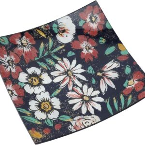 Twilight Bloom Glass Small Square Plate