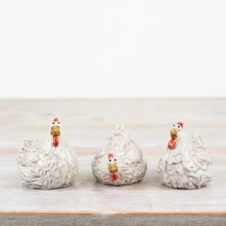 Set 3 Little Lookers Rustic Chickens
