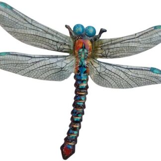 Large Metal Dragonfly Garden Outdoor Decorative Garden Piece (Blue)