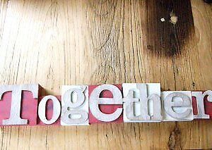 Red Block Word saying 'Together'