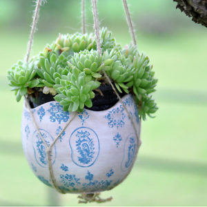 Romany Hanging Pot in Turquoise (Small)
