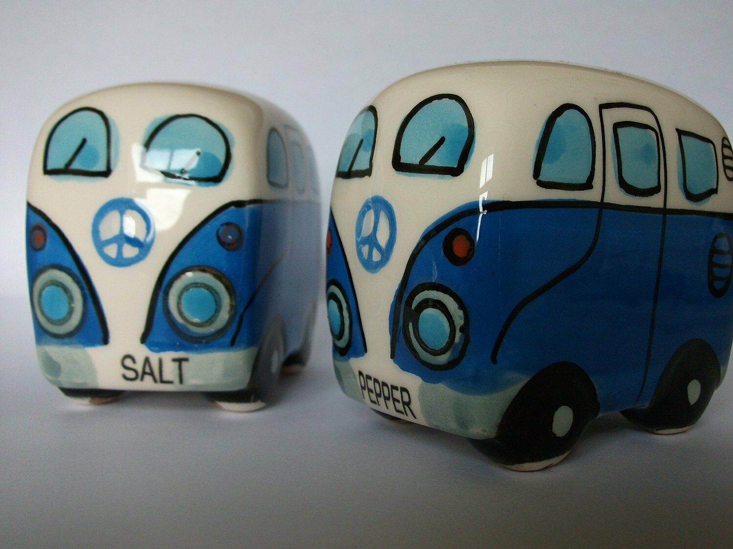 Blue Camper Cruet Set Salt & Pepper Pots Novelty