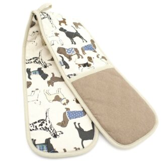 Dog Heat Resistant Double Oven Glove - BBQ Cooking Baking Protective Mitt