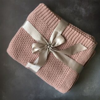 Gisela Graham Pink Knitted Throw
