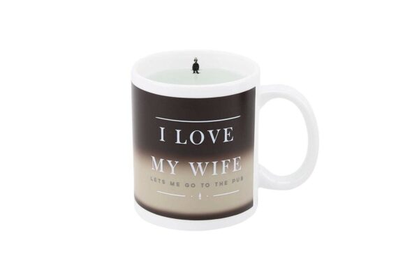 Colour Heat Changing Mug - I Love My Wife (I love it when my wife lets me go to the pub) - Image 2