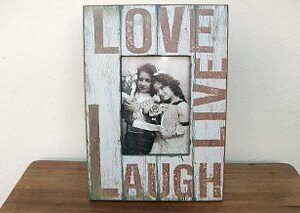Distressed Wooden Photo Frame ' Love Live Laugh'