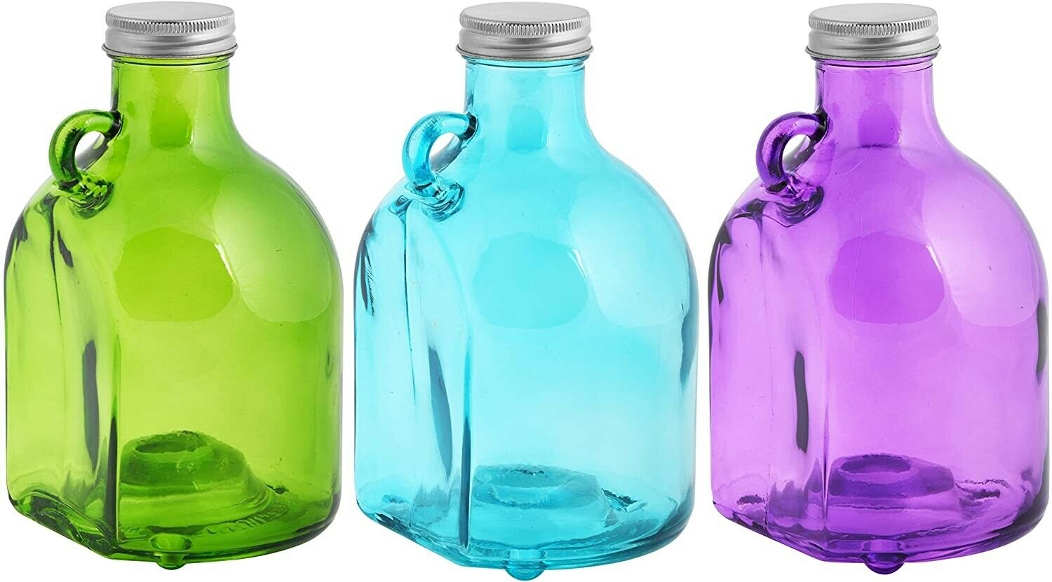 Esschert Design Wall-Mounted Wasp Trap Made of Glass, Assorted Colours, 12.7 x 11 x 19 cm, with Finger Grip Hole, Lid with Thread, in Green/Blue/Purple