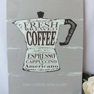 Rustic Coffee Specialist Sign Espresso Cappuccino Wooden Plaque