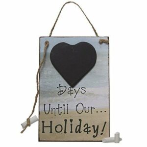Wall Hanging Wooden Days Until Our Holiday With Heart Shaped Chalk Board Sign